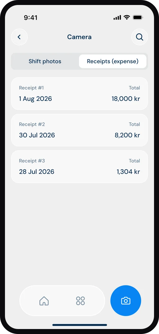 ByggExp-appen: kvitton och utlägg – fota kvittot och koppla till projekt